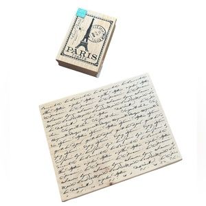 Paris Script Themed Wooden Stamp